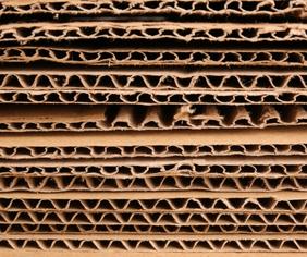 corrugated material of recycled shipping box