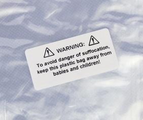 suffocation warning on poly bag