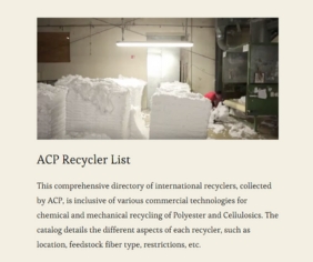 Accelerating Circularity: Directory of Textile to Textile Recyclers