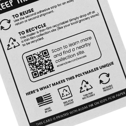 WE CARE Cards with QR Code - Poly Mailers